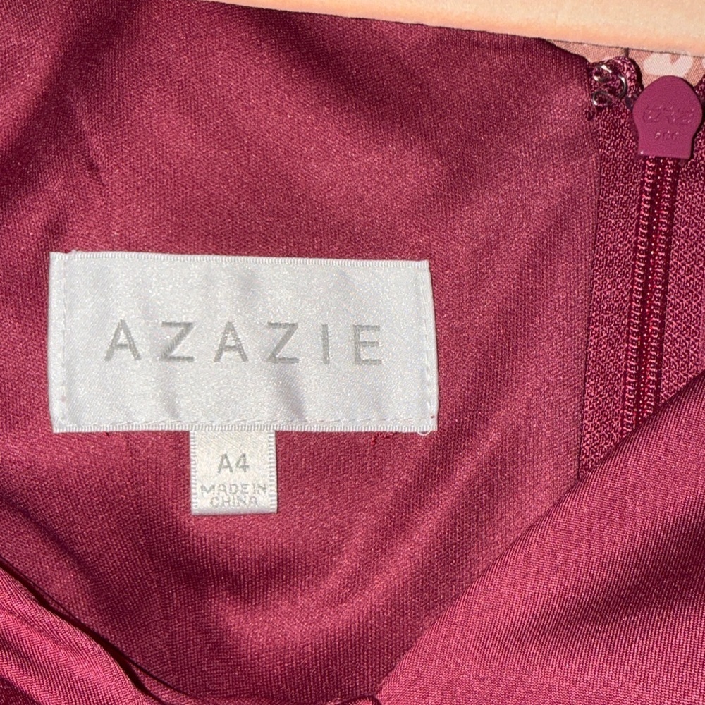 Azazie Burgundy Gown with Elegant Design - Picture 5 of 7